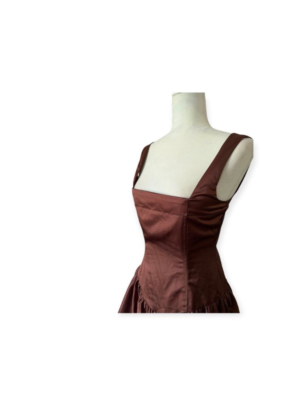 WeWoreWhat Bubble Skirt Corset Mini Dress Brown SZ 6 Cocktail Dress Wedding - Picture 12 of 16